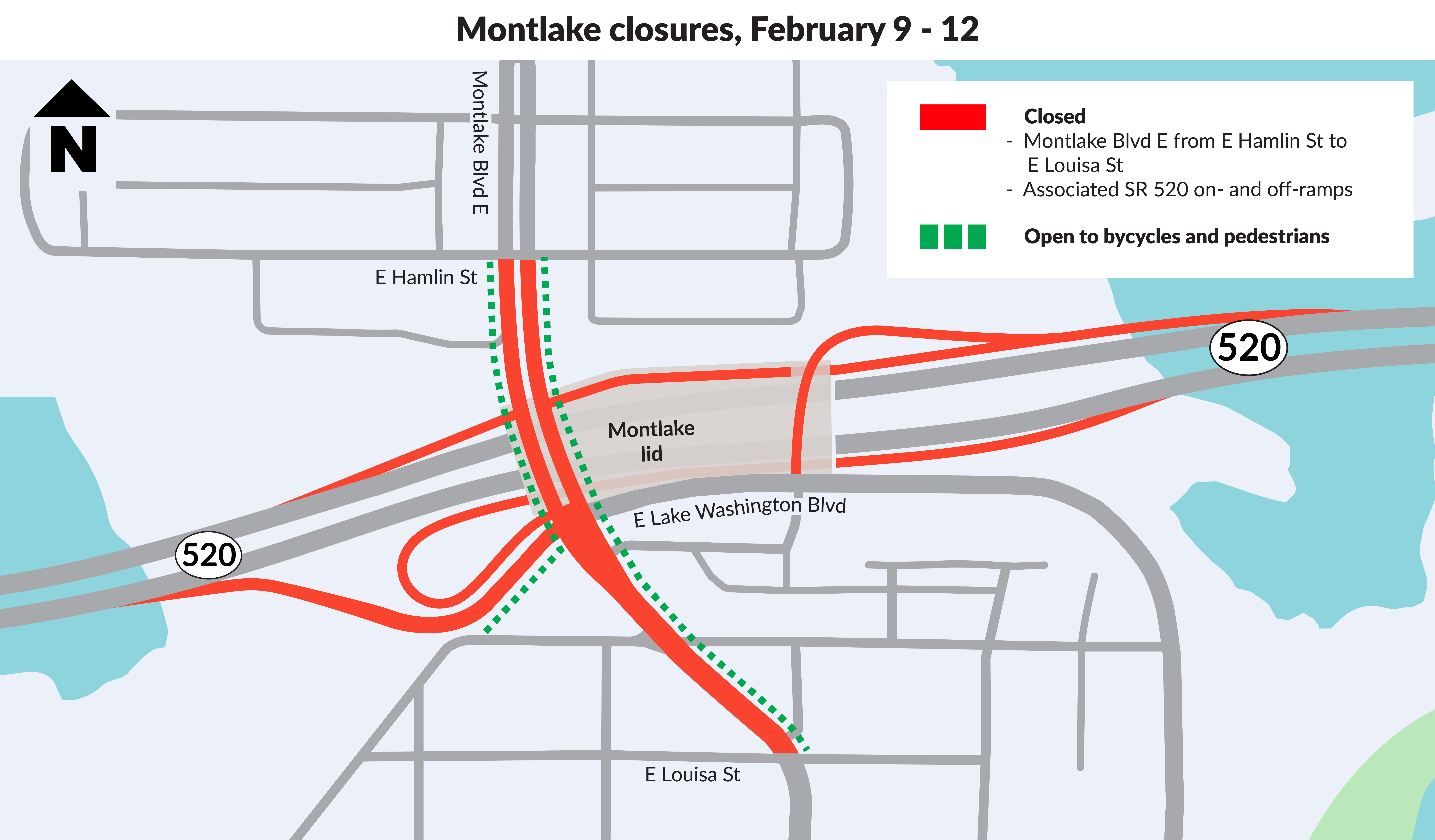map of Montlake Boulevard closure